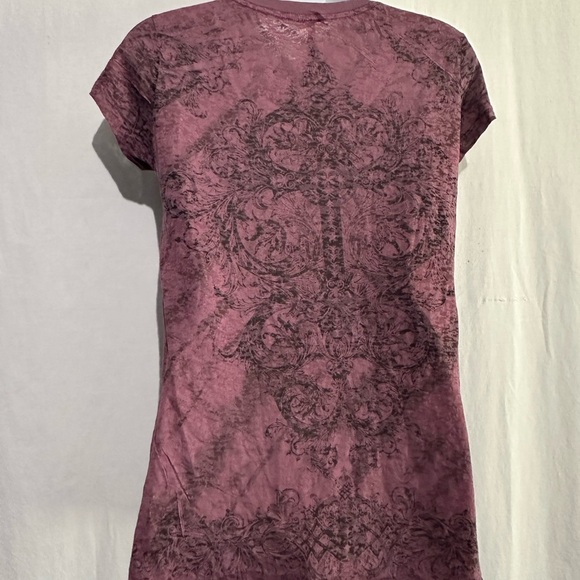 American Age purple Fitted Embellished T-Shirt, M - Picture 3 of 4